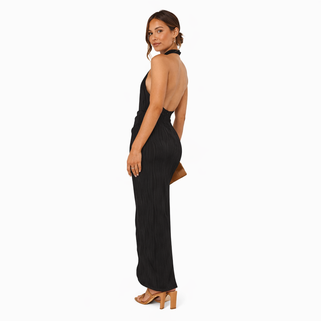 Long Backless Summer Dress Slim Fit Elegant Womens Style