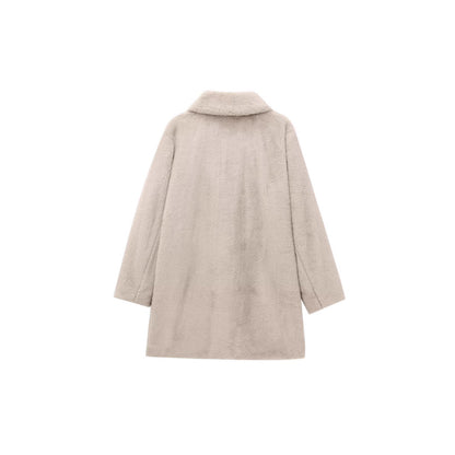 Damen Manteljacke mit Kunstpelz Effekt für stilvolle Looks