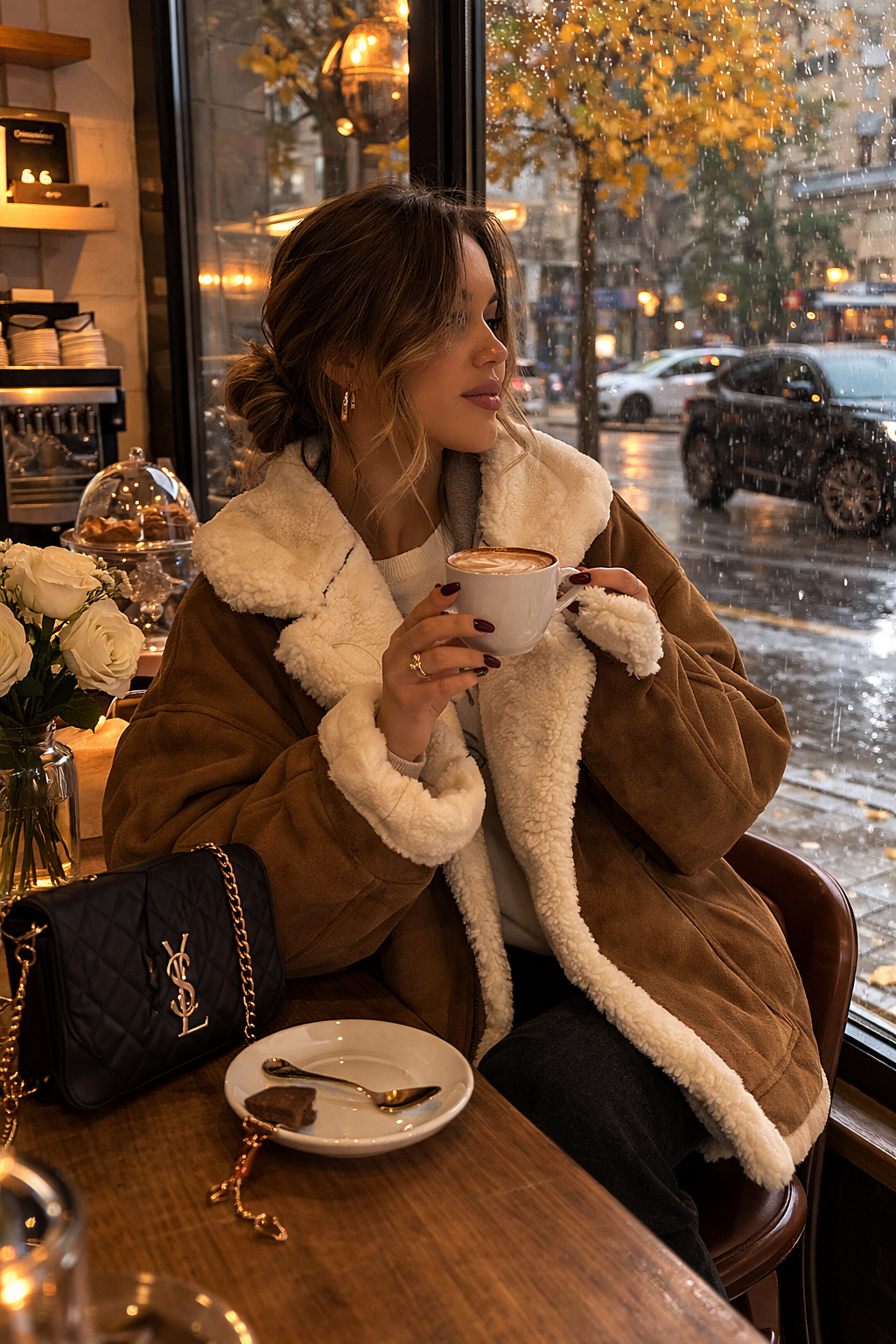 Winter Shearling Jacke für Damen mit warmem Kunstfell