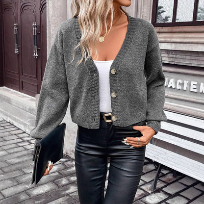Modischer Langarm Cardigan Damen locker und bequem