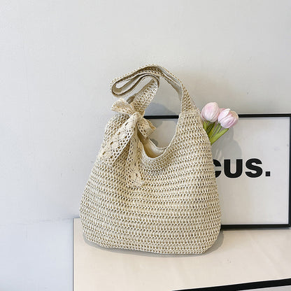 Strandtasche mit Schulterriemen gewebtem Design und Henkel
