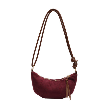 Italian Suede Shoulder Bag Luna Premium Leather Handbag