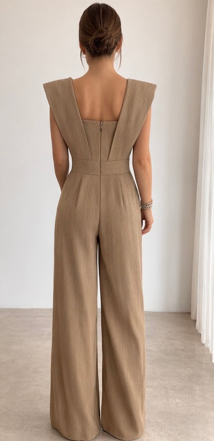 Chiffon Jumpsuit für Damen im Retro Stil mit weitem Bein