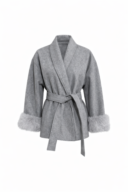 Arctic Grace Wollmantel für Damen elegant und warm