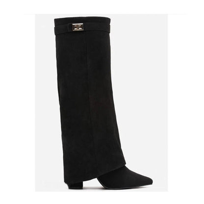 Eleganter Overknee Stiefel mit Logo Detail für Damen