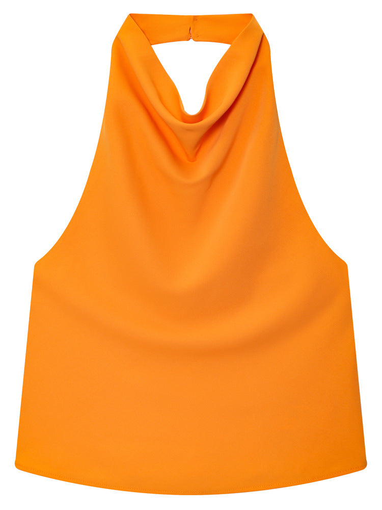Elegantes Neckholder Top Damen aus Seidensatin Oberteil