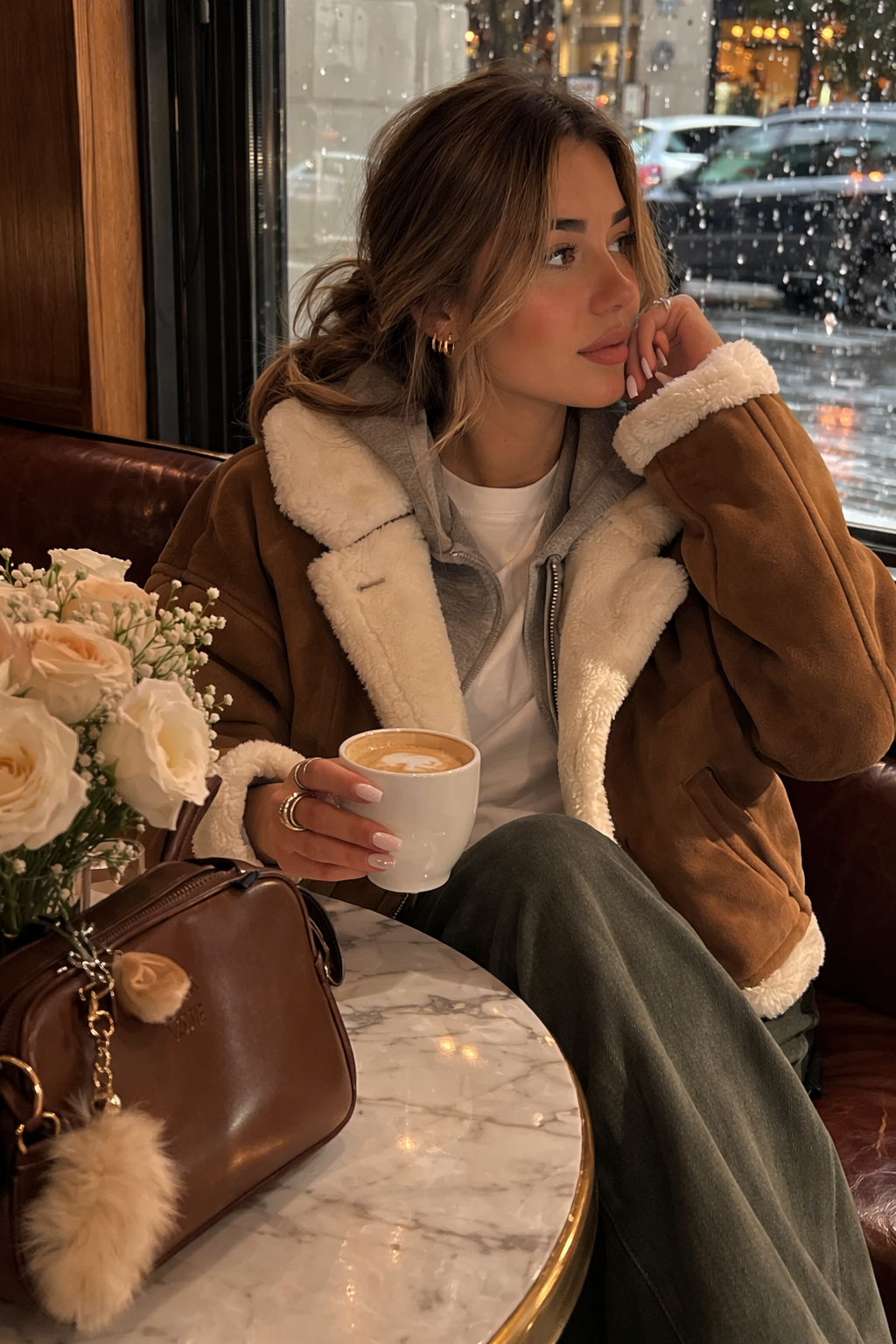 Winter Shearling Jacke für Damen mit warmem Kunstfell