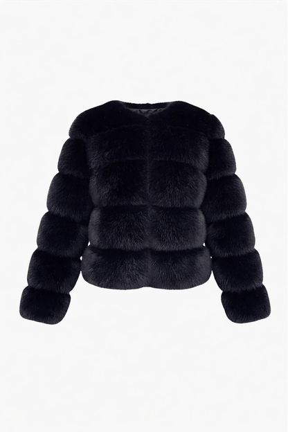 Trendige Kunstpelzjacke für Damen elegant und warm