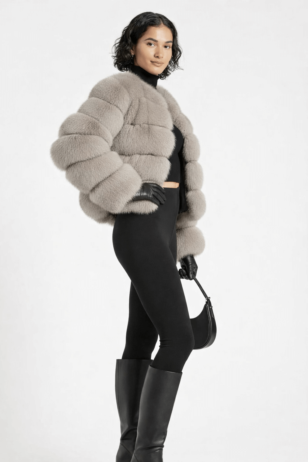 Trendige Kunstpelzjacke für Damen elegant und warm