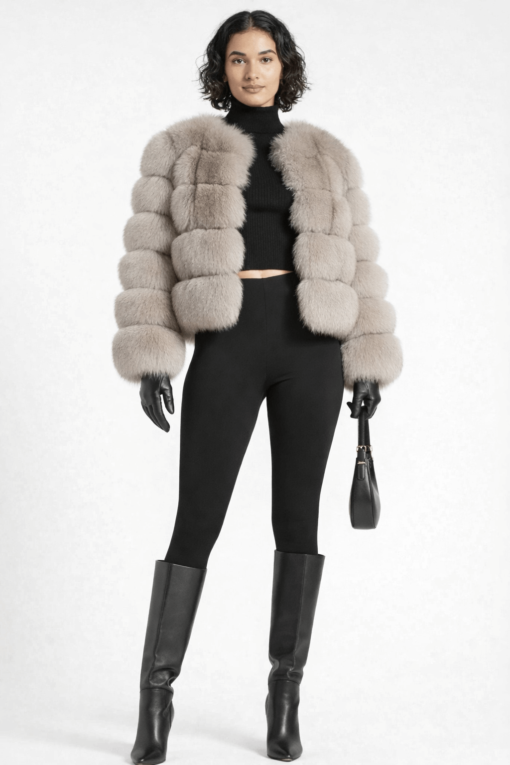 Trendige Kunstpelzjacke für Damen elegant und warm