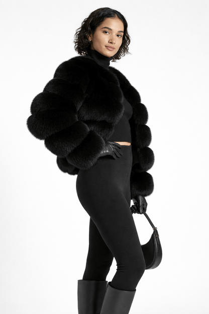 Trendige Kunstpelzjacke für Damen elegant und warm