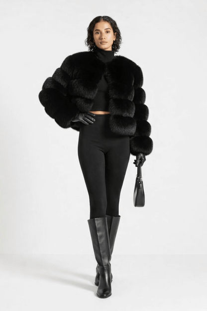 Trendige Kunstpelzjacke für Damen elegant und warm