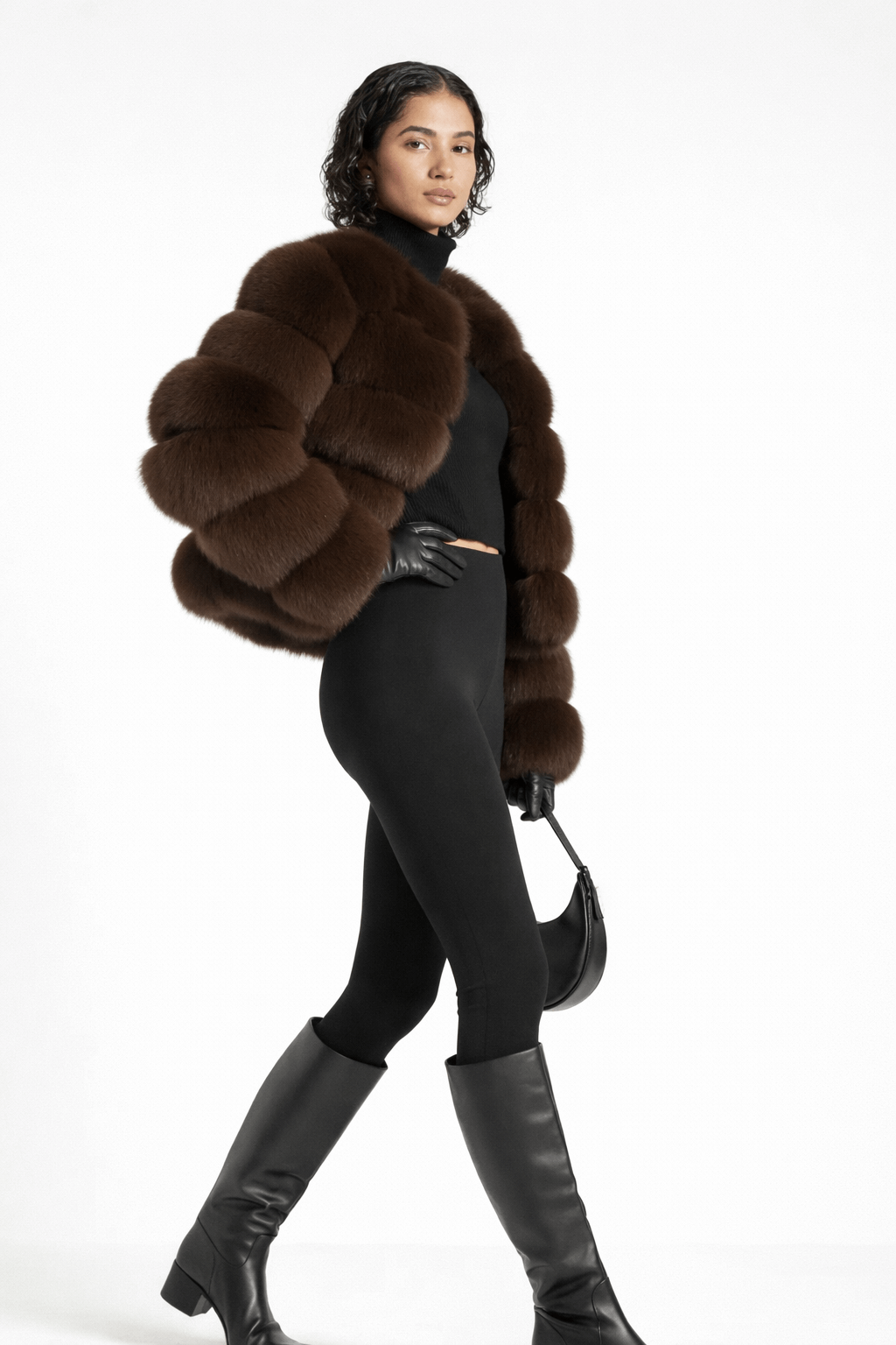 Trendige Kunstpelzjacke für Damen elegant und warm