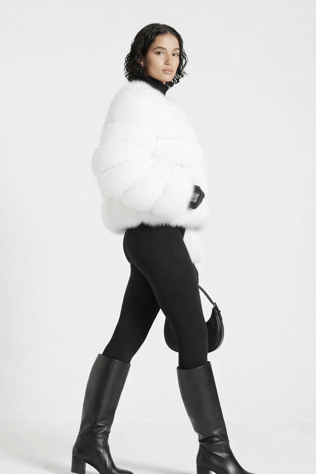 Trendige Kunstpelzjacke für Damen elegant und warm