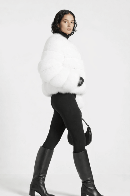 Trendige Kunstpelzjacke für Damen elegant und warm