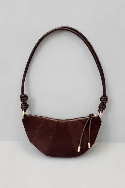 Italian Suede Shoulder Bag Luna Premium Leather Handbag