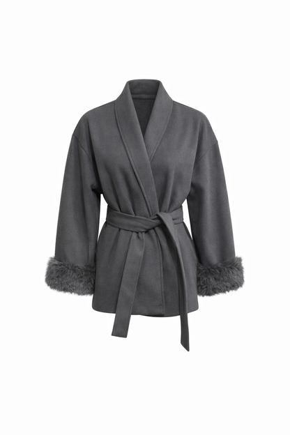 Arctic Grace Wollmantel für Damen elegant und warm