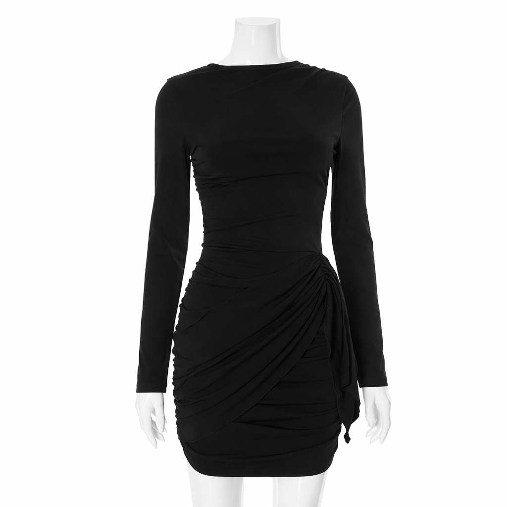 Figurbetontes hochtailliertes Minikleid mit Schleifendetail