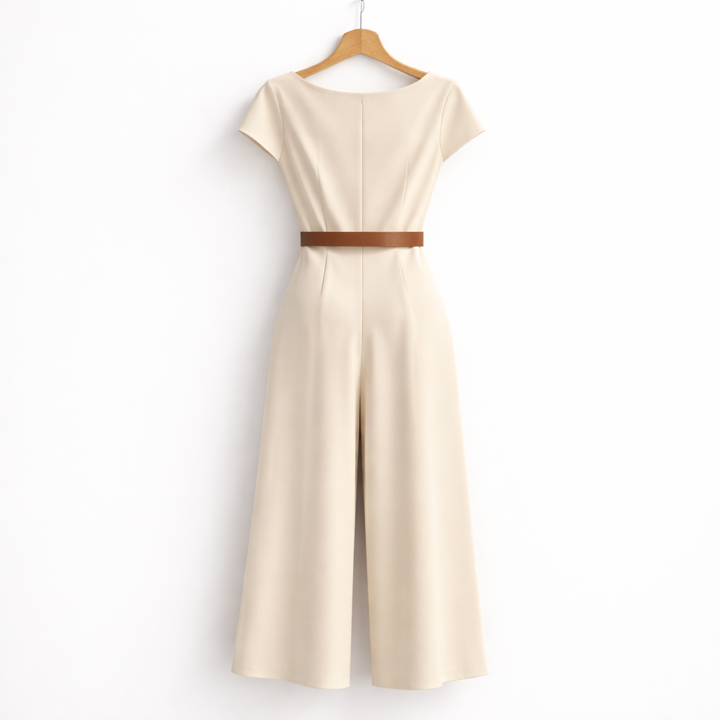 Eleganter Satin Jumpsuit für Damen mit weitem Bein