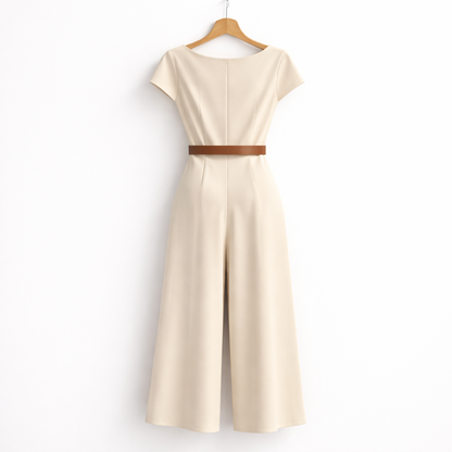 Eleganter Satin Jumpsuit für Damen mit weitem Bein