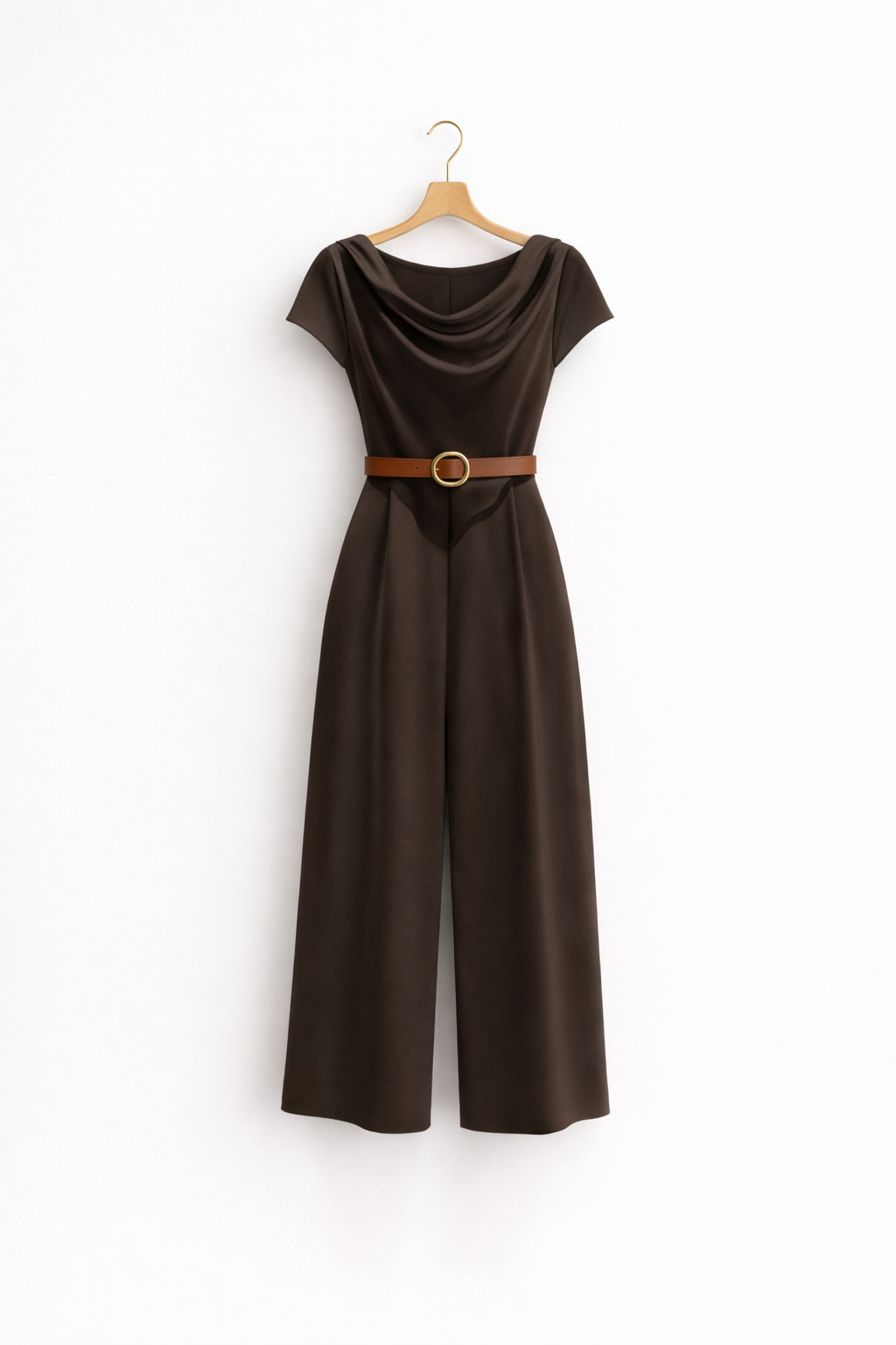 Eleganter Satin Jumpsuit für Damen mit weitem Bein