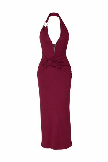 Damen Maxikleid mit V Ausschnitt elegant für Abende