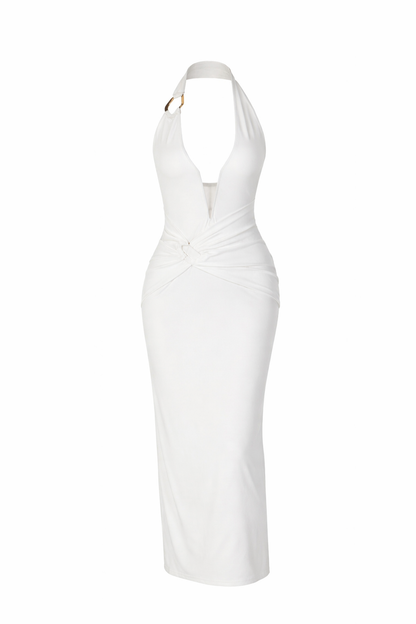Damen Maxikleid mit V Ausschnitt elegant für Abende