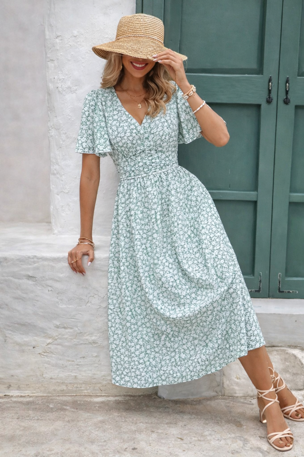 Sommerkleid mit Blumenmuster Damen elegant für den Sommer