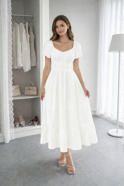 Elegantes Maxikleid mit offenem Rücken und A-Linien Schnitt