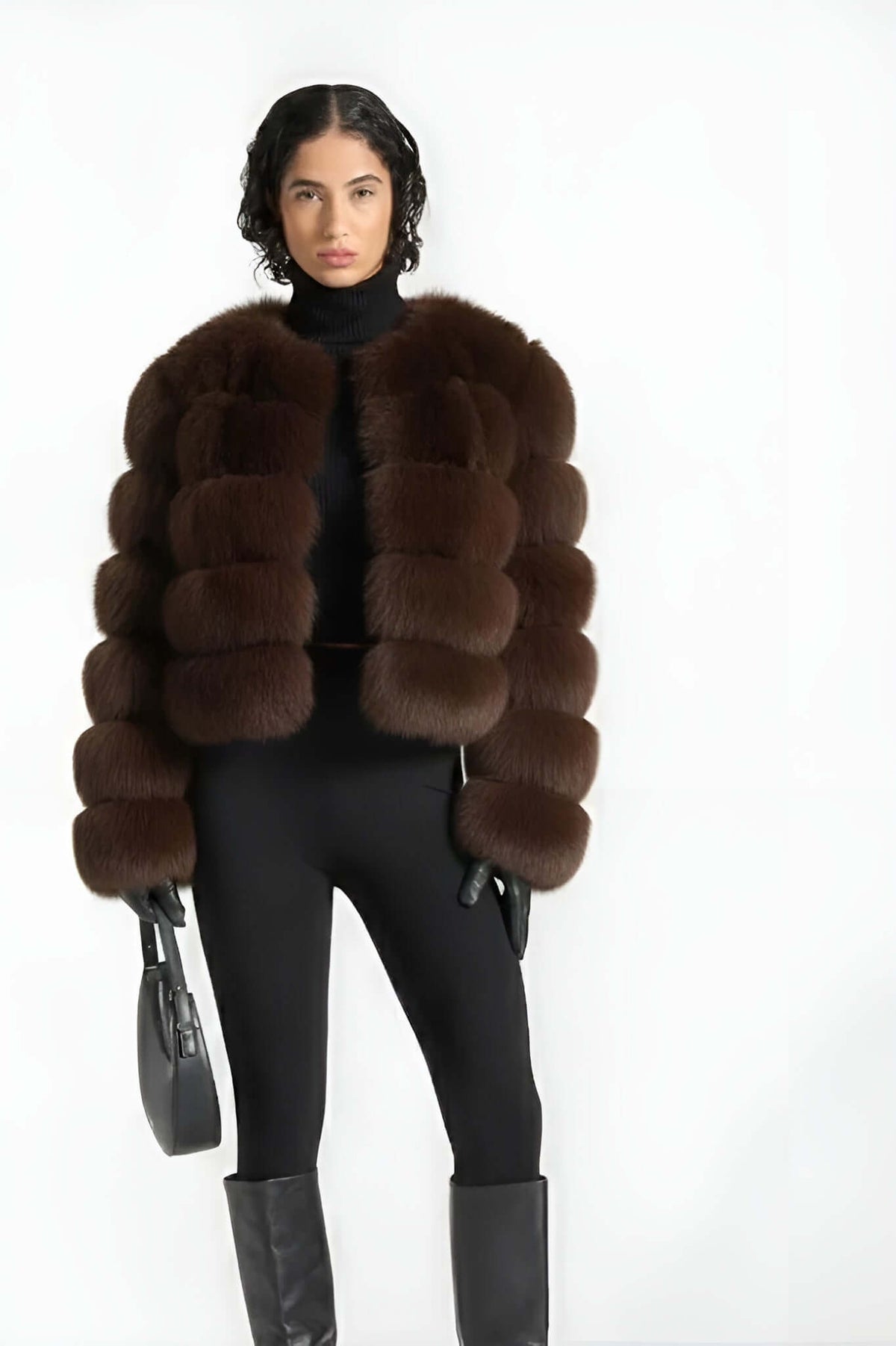 Trendige Kunstpelzjacke für Damen elegant und warm
