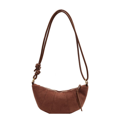 Italian Suede Shoulder Bag Luna Premium Leather Handbag