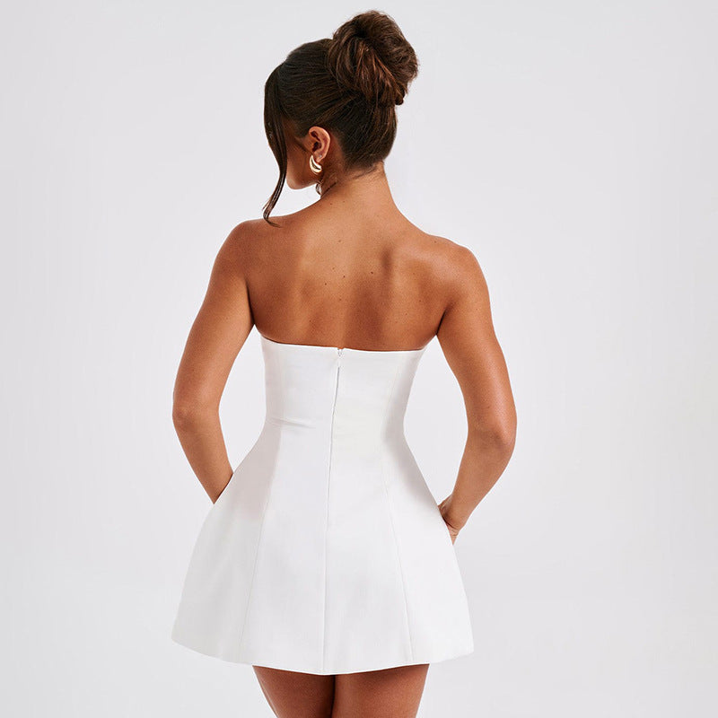 Backless Slim Short Party Dress Elegant Womens Mini