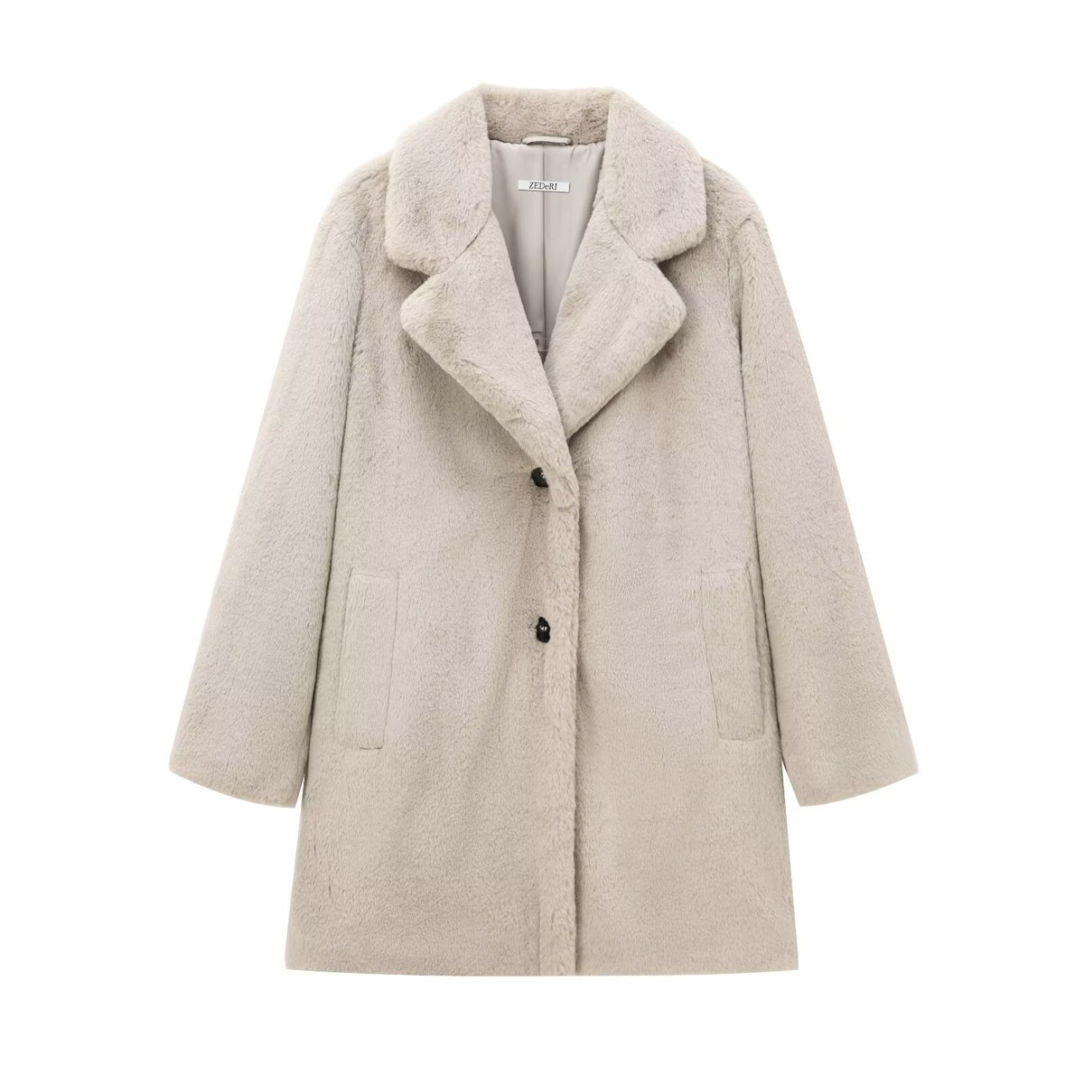 Damen Manteljacke mit Kunstpelz Effekt für stilvolle Looks