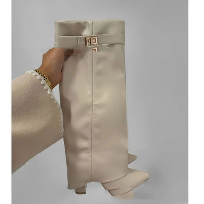Eleganter Overknee Stiefel mit Logo Detail für Damen