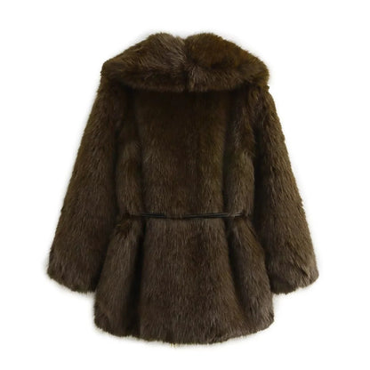 Damen Kunstpelzmantel im modernen Street Fashion Stil