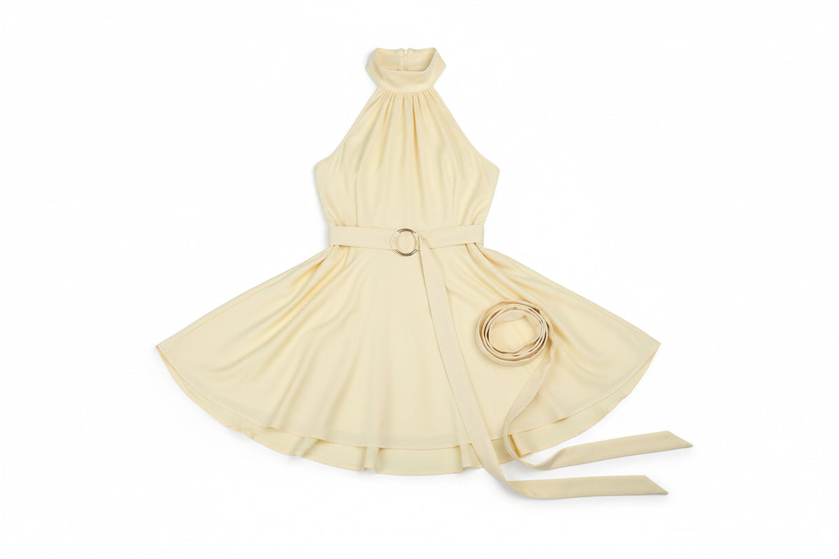 Elegantes A-Linien-Kleid mit Cross-Lacing Details Damen